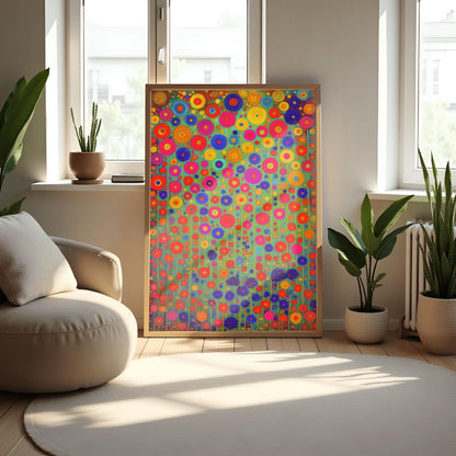 Gustav Klimt Neon Floral Garden Inspiration Print ‚Äì Pop Art Nouveau Meadow Poster (view 6)