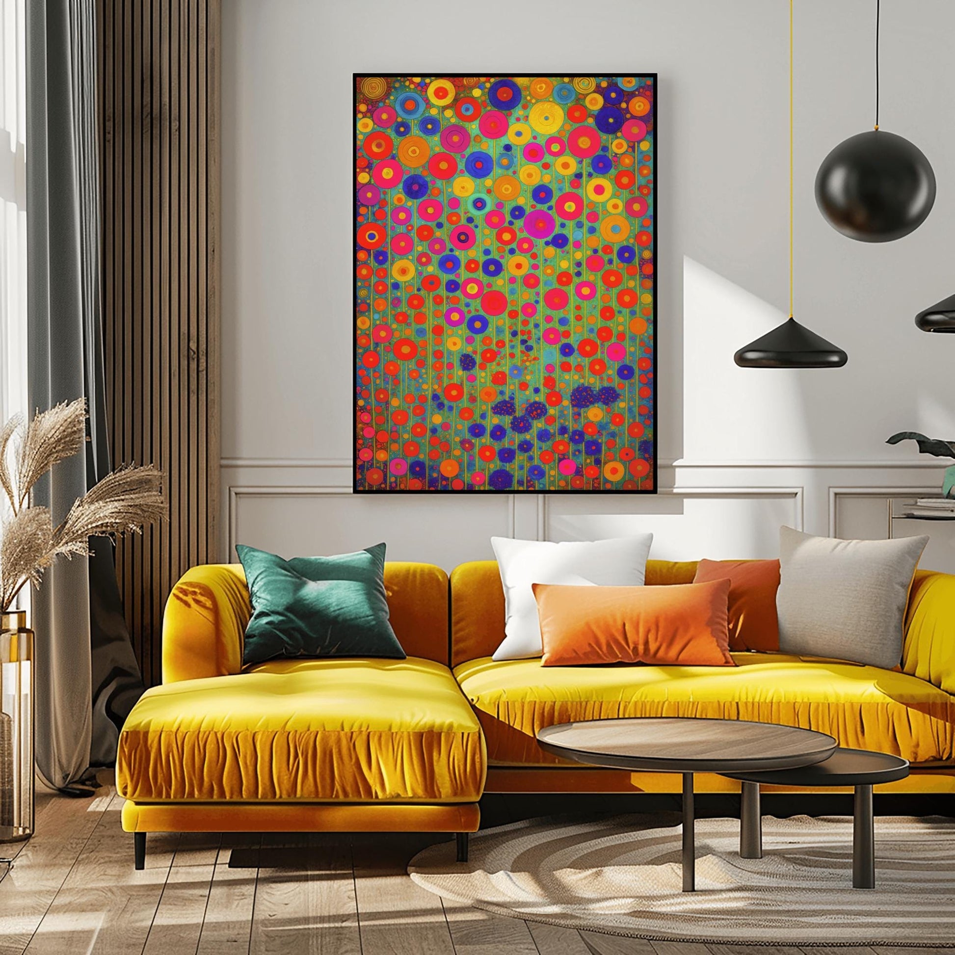Gustav Klimt Neon Floral Garden Inspiration Print ‚Äì Pop Art Nouveau Meadow Poster (view 7)