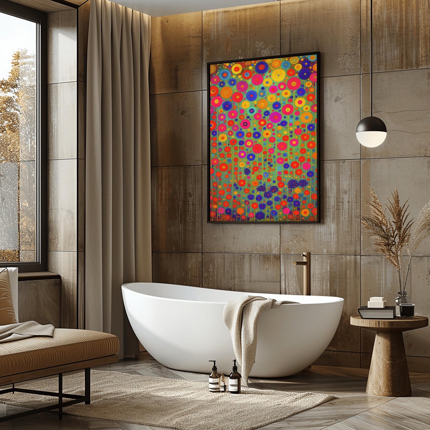 Gustav Klimt Neon Floral Garden Inspiration Print ‚Äì Pop Art Nouveau Meadow Poster (view 10)