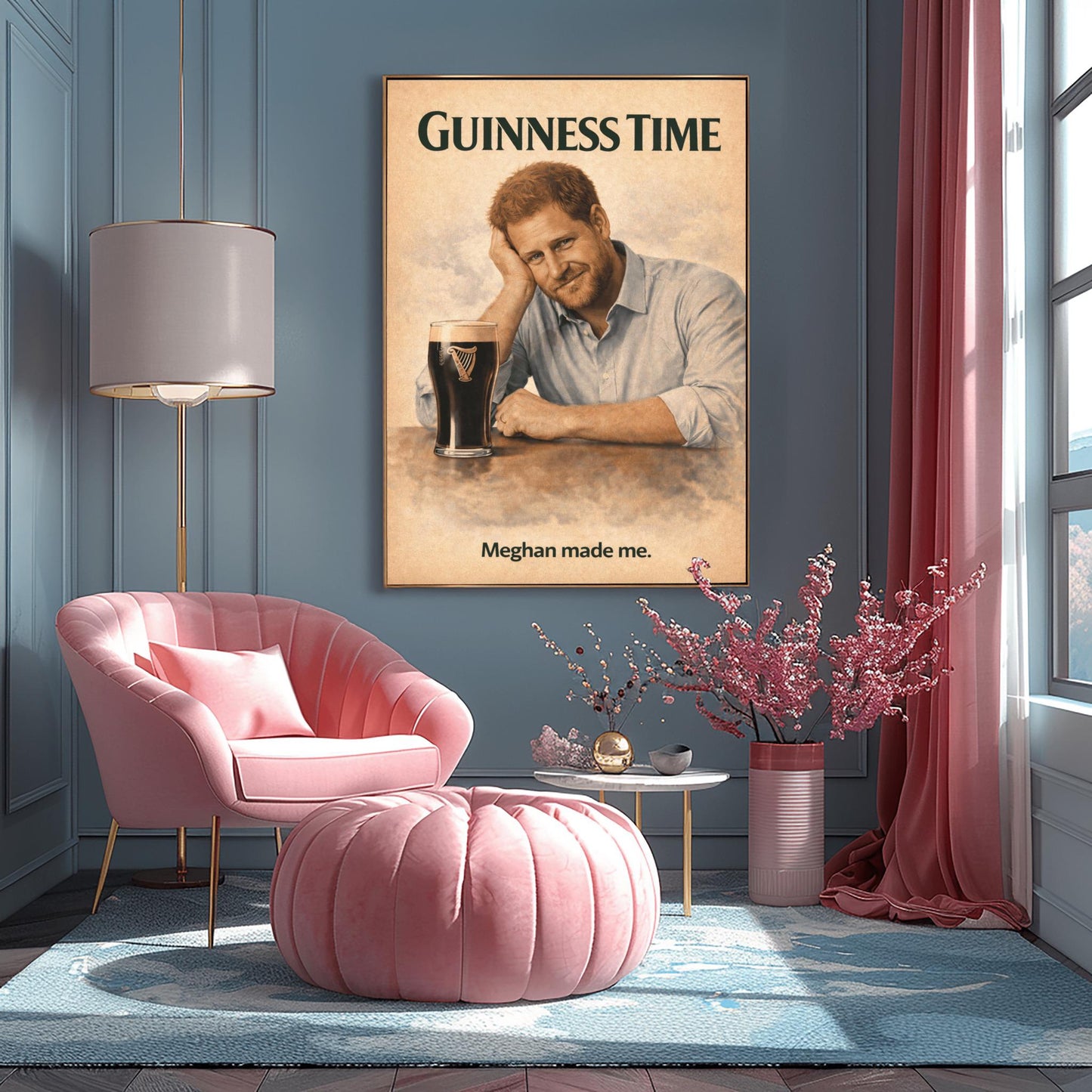 Prince Harry Guinness Poster: Royal Family Satire Irish Pub Art (view 2)