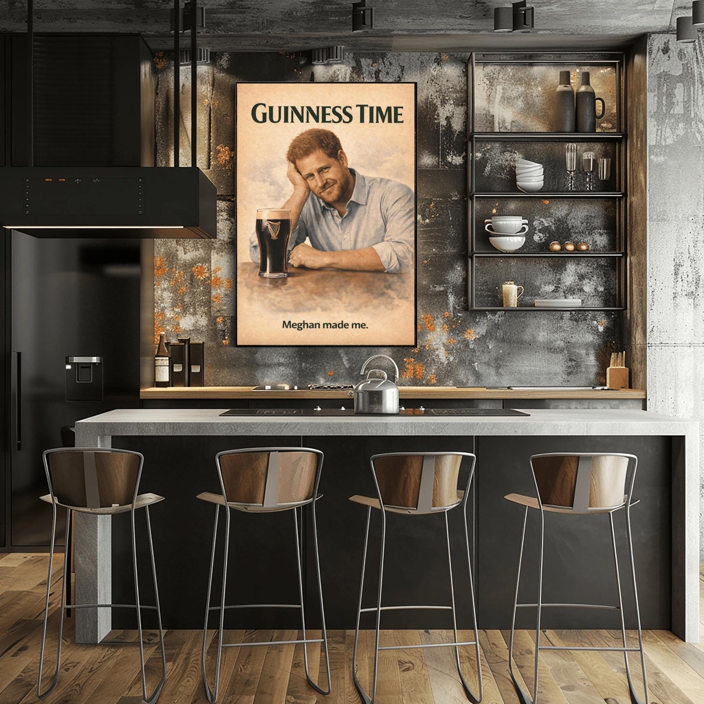 Prince Harry Guinness Poster: Royal Family Satire Irish Pub Art (view 3)