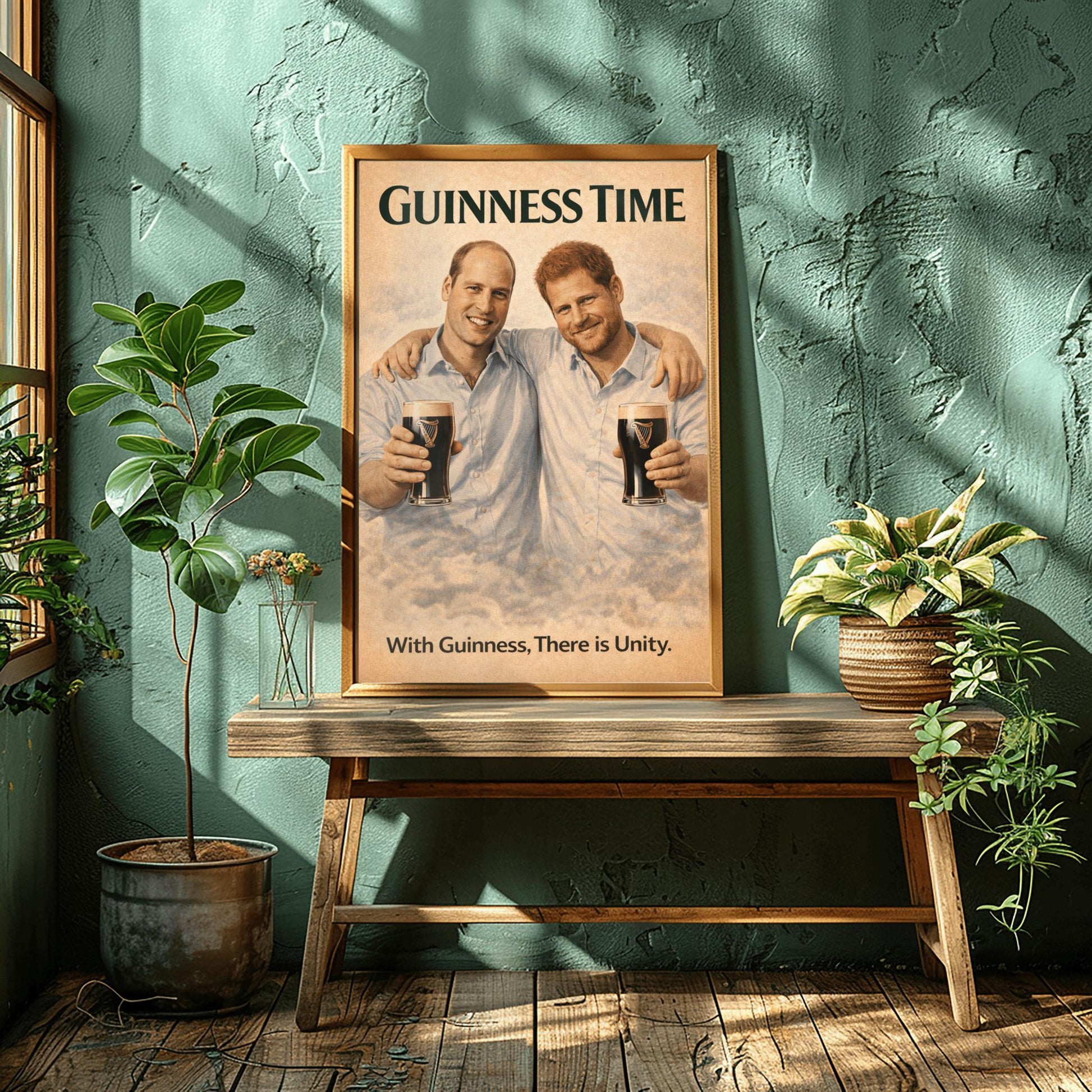 Prince William Prince Harry Guinness Poster: Royal Family Political Satire Irish Pub Art (view 4)