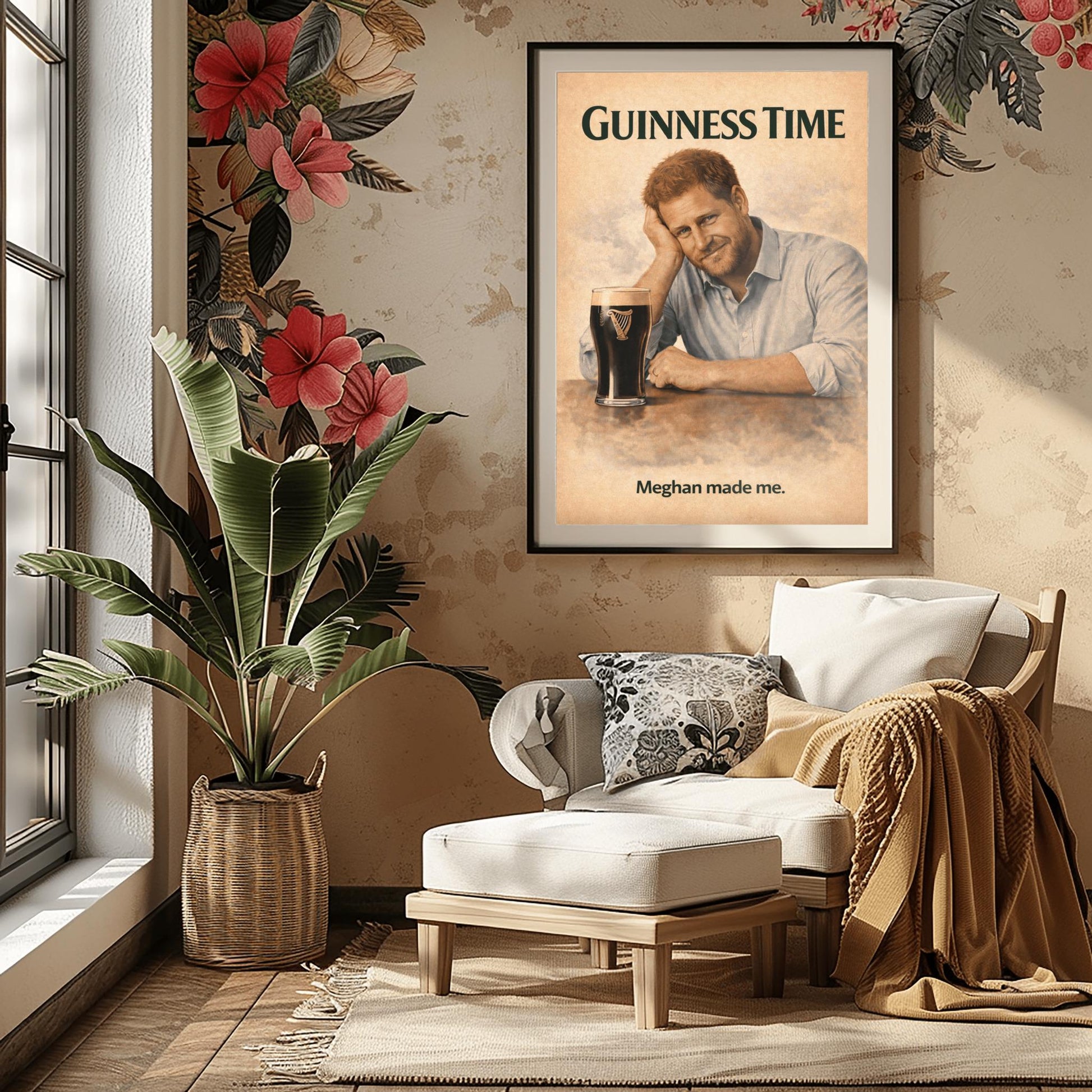 Prince Harry Guinness Poster: Royal Family Satire Irish Pub Art (view 5)