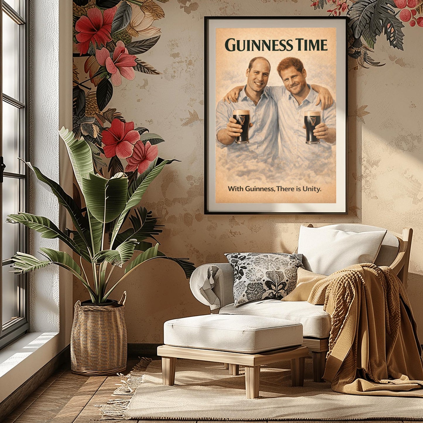 Prince William Prince Harry Guinness Poster: Royal Family Political Satire Irish Pub Art (view 5)