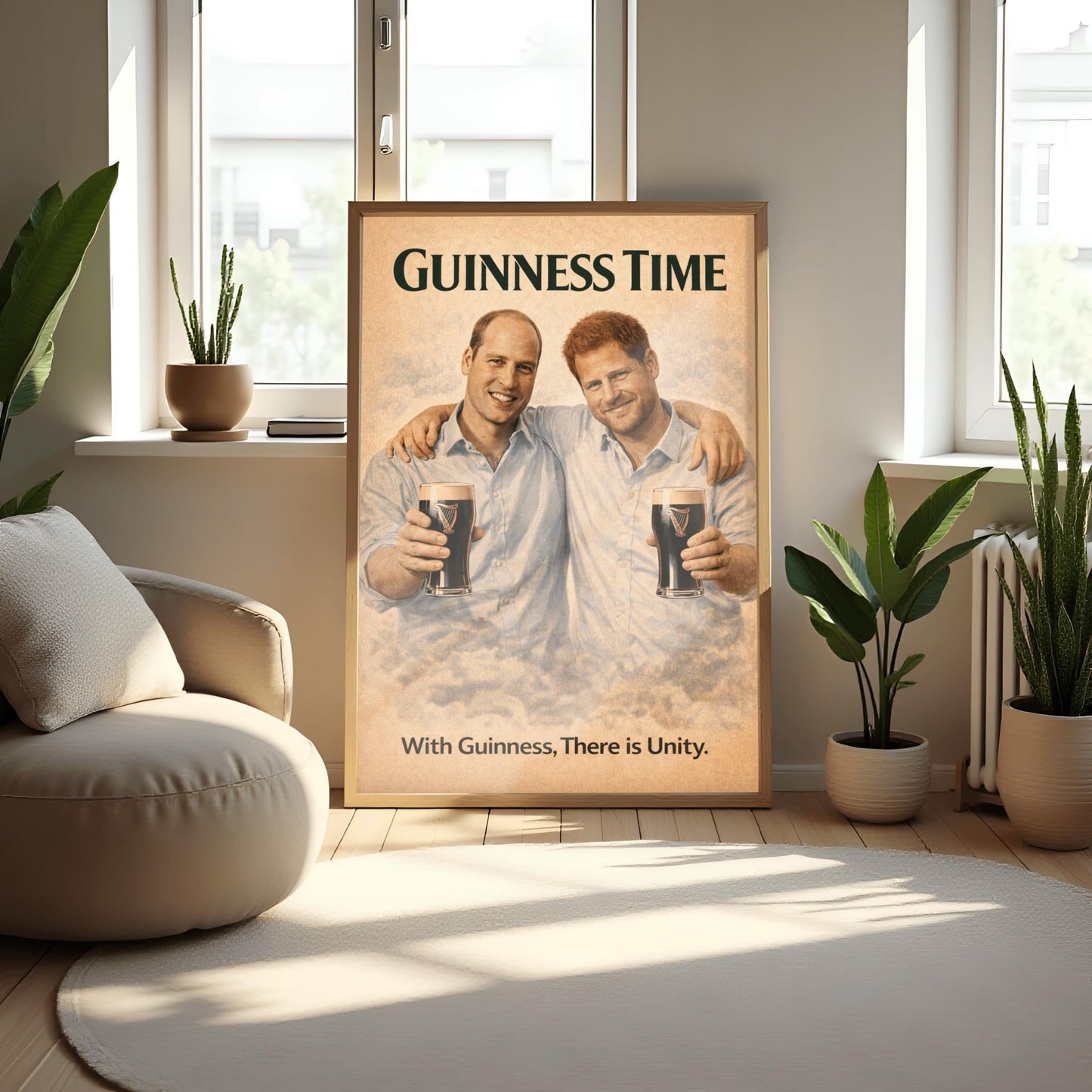 Prince William Prince Harry Guinness Poster: Royal Family Political Satire Irish Pub Art (view 7)