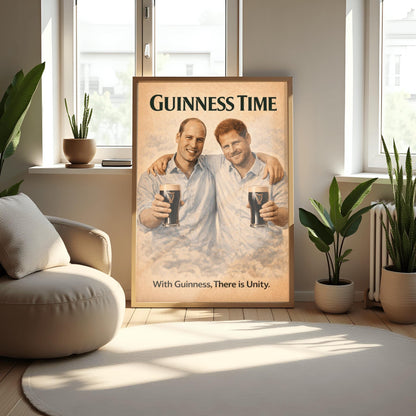 Prince William Prince Harry Guinness Poster: Royal Family Political Satire Irish Pub Art (view 7)