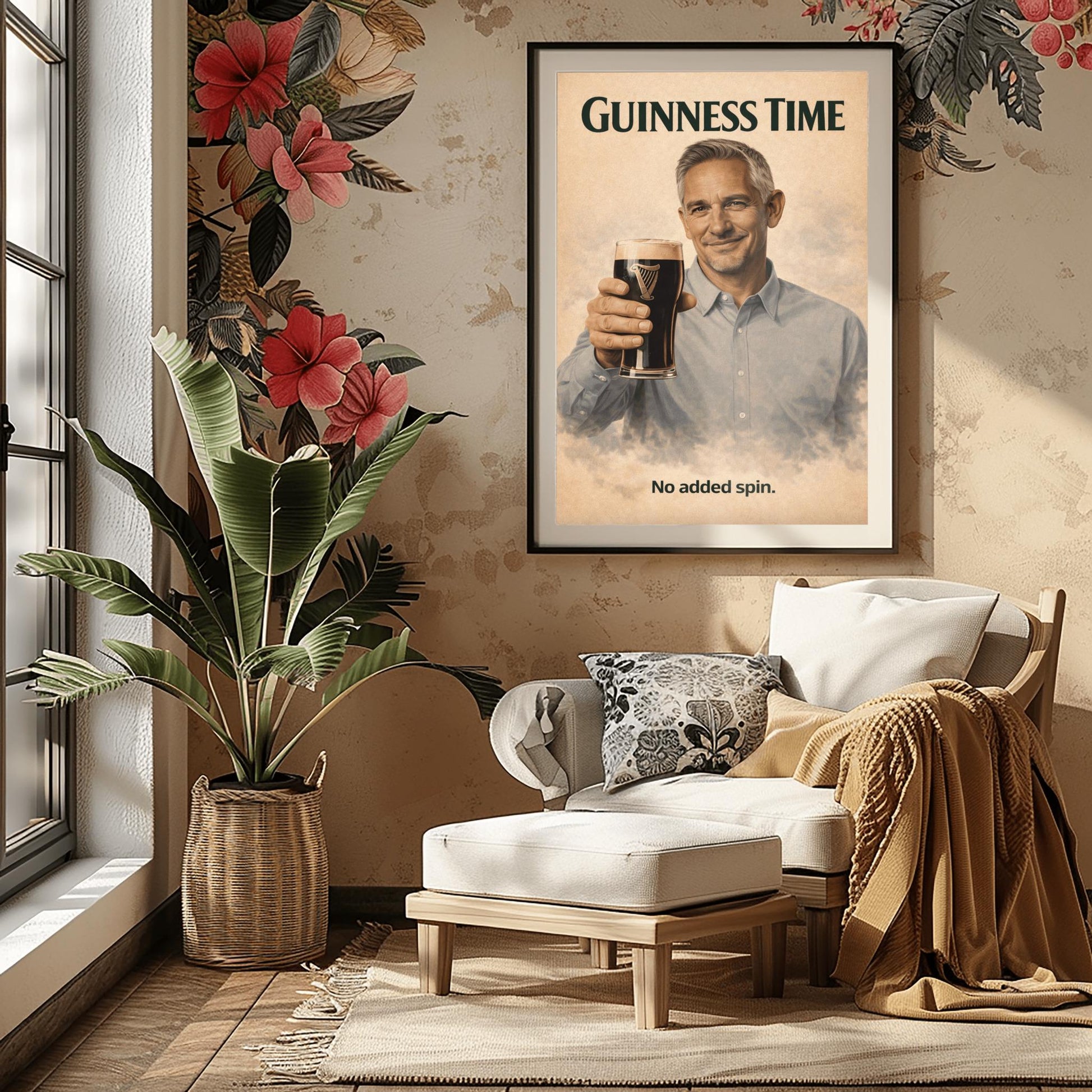 Gary Lineker Guinness Poster: Football Soccer Sport Satire Irish Pub Art (view 6)