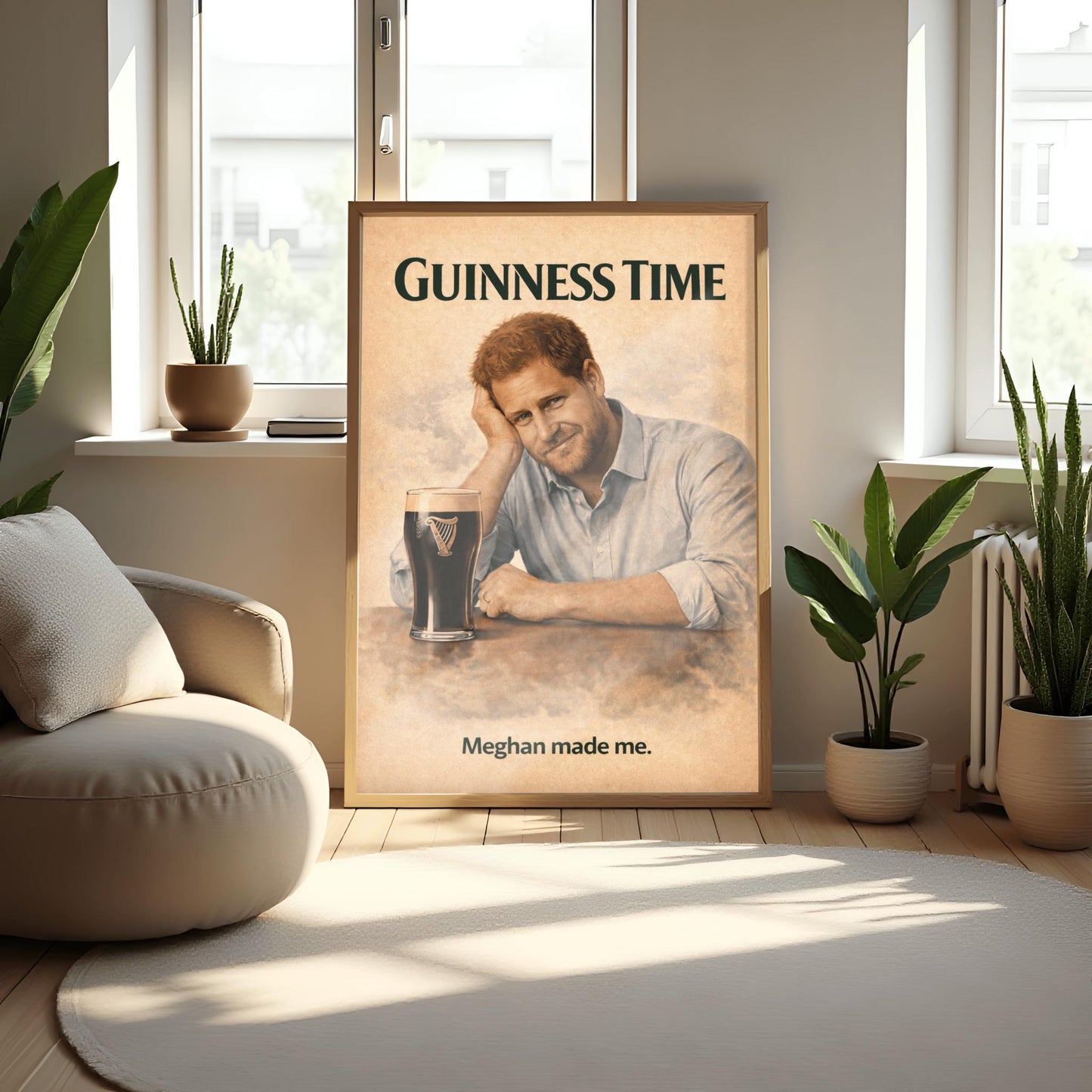 Prince Harry Guinness Poster: Royal Family Satire Irish Pub Art (view 6)