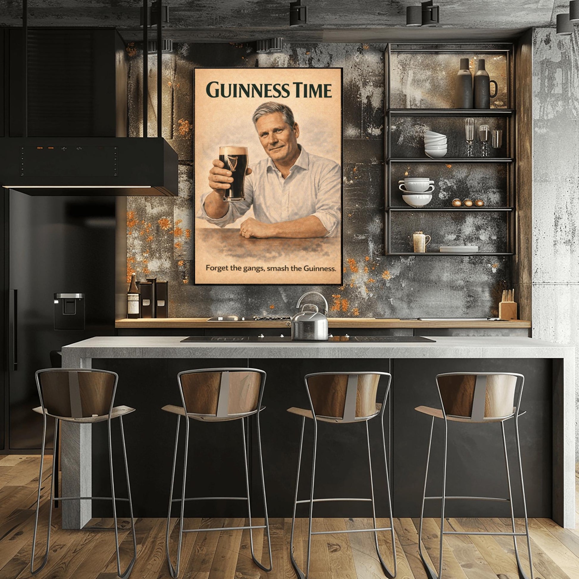 Keir Starmer Guinness Poster: Prime Minister Political Satire Irish Pub Art (view 7)