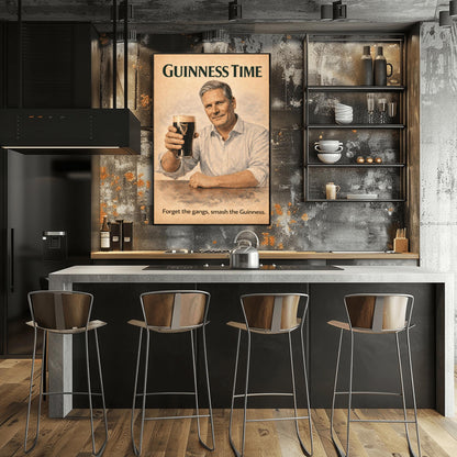 Keir Starmer Guinness Poster: Prime Minister Political Satire Irish Pub Art (view 7)
