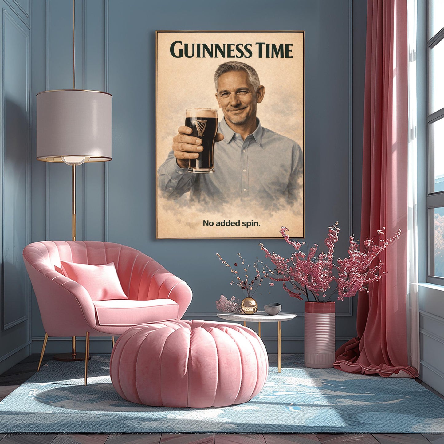 Gary Lineker Guinness Poster: Football Soccer Sport Satire Irish Pub Art (view 9)