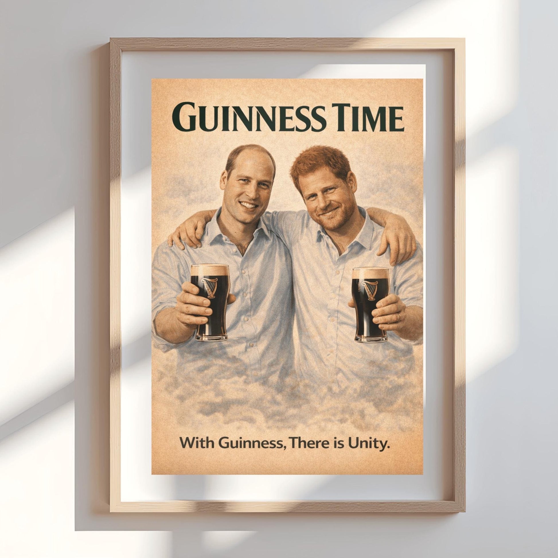 Prince William Prince Harry Guinness Poster: Royal Family Political Satire Irish Pub Art (view 10)