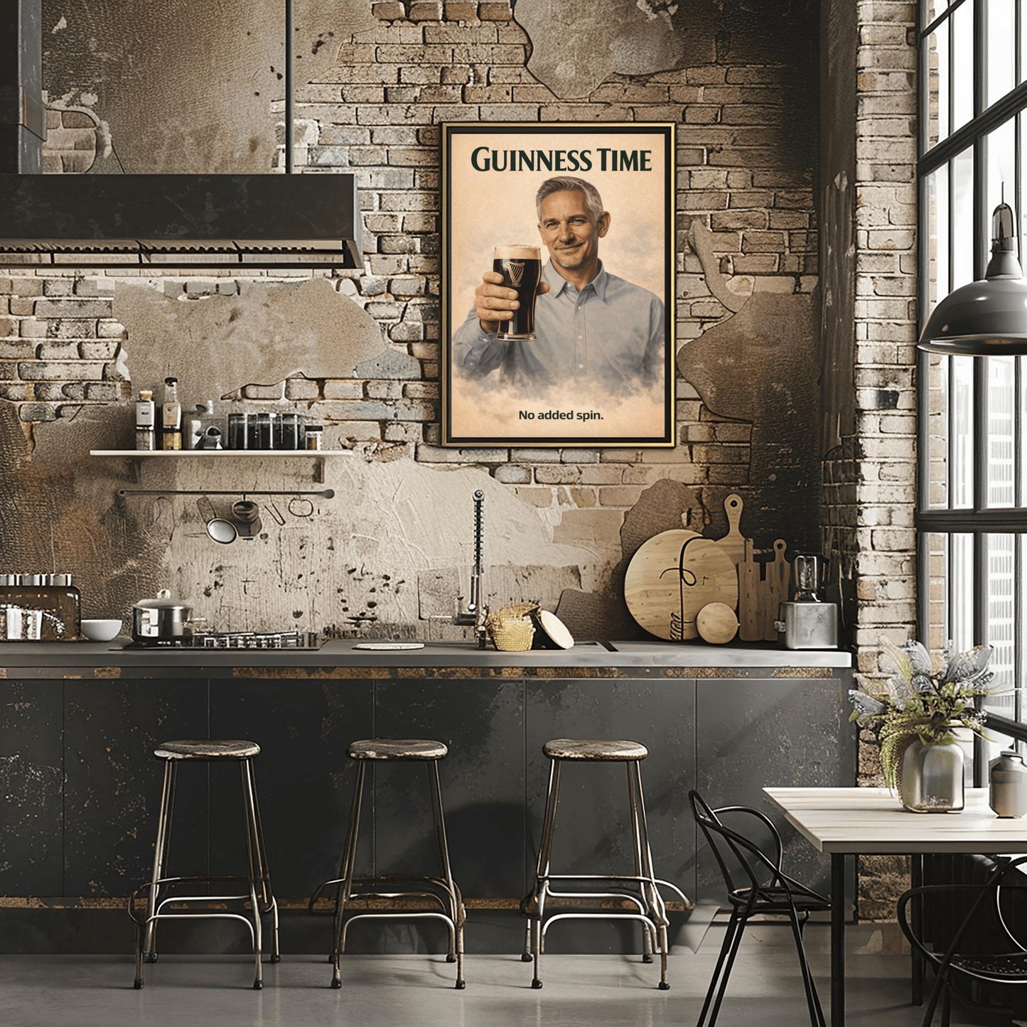 Gary Lineker Guinness Poster: Football Soccer Sport Satire Irish Pub Art (view 10)