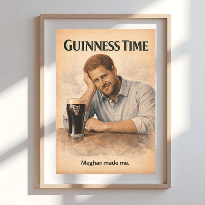 Prince Harry Guinness Poster: Royal Family Satire Irish Pub Art (view 8)