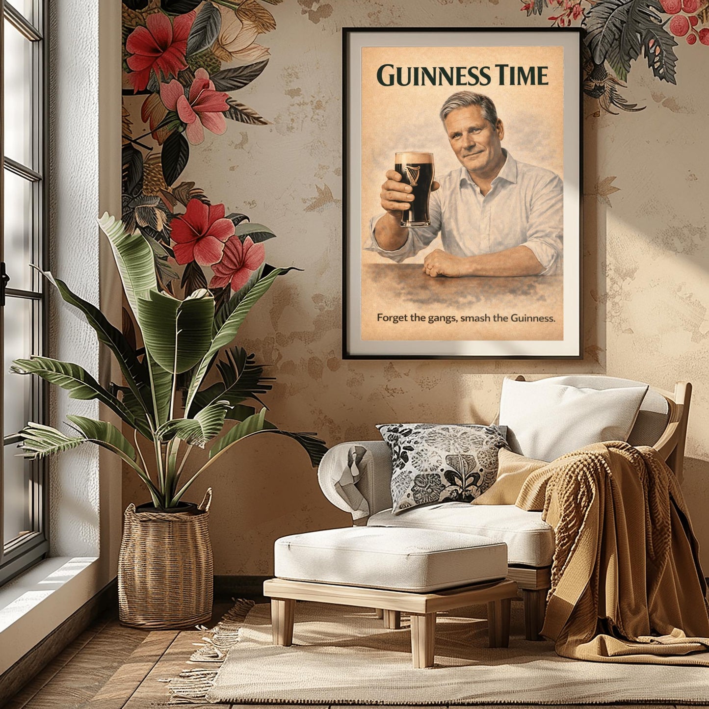 Keir Starmer Guinness Poster: Prime Minister Political Satire Irish Pub Art (view 10)