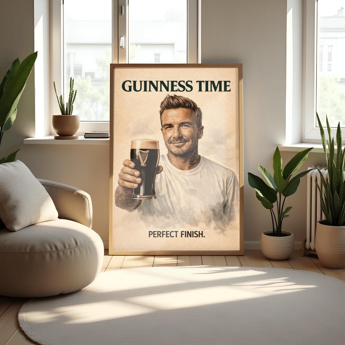 David Beckham Guinness Poster: Football Soccer Sport Satire Irish Pub Art (view 3)