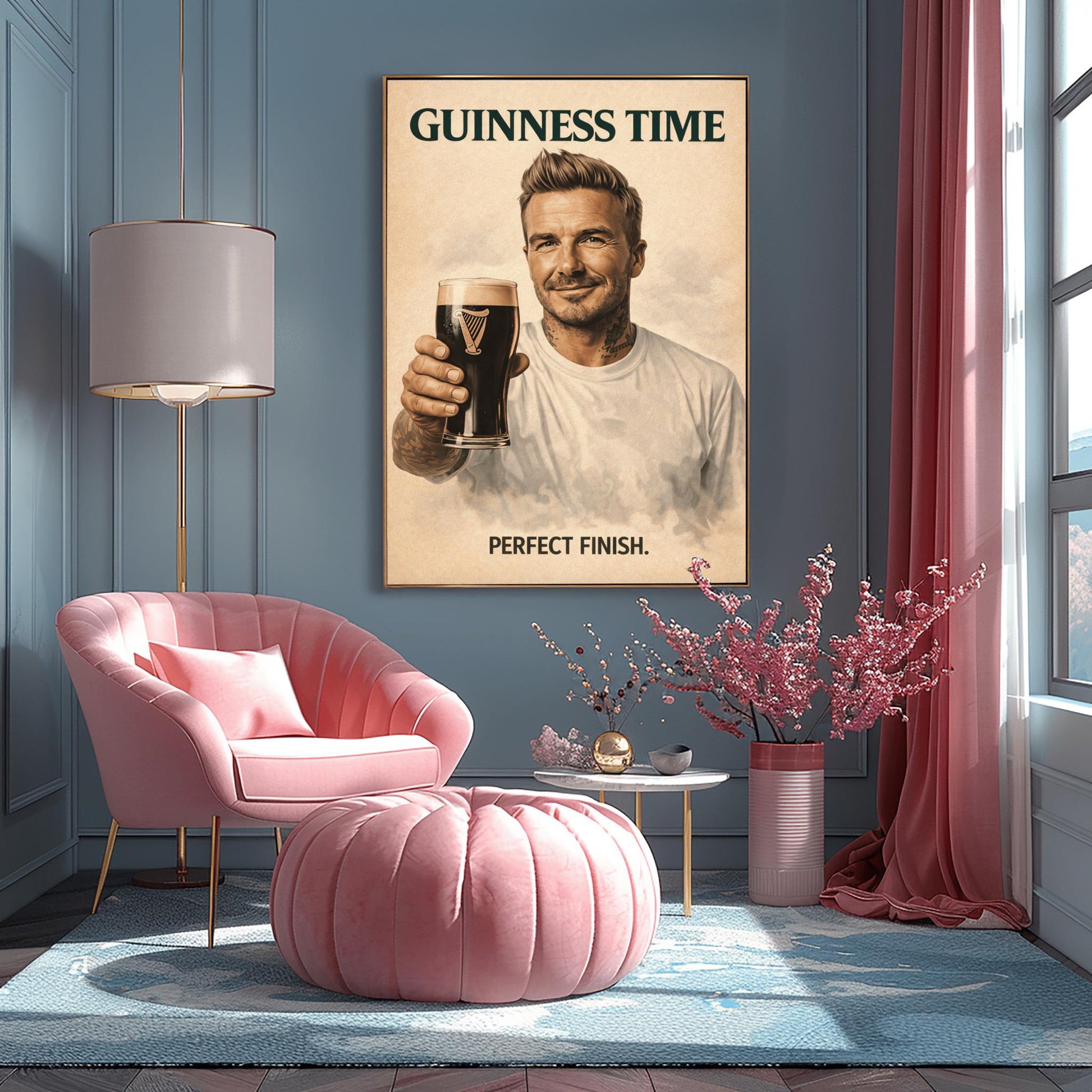 David Beckham Guinness Poster: Football Soccer Sport Satire Irish Pub Art (view 5)