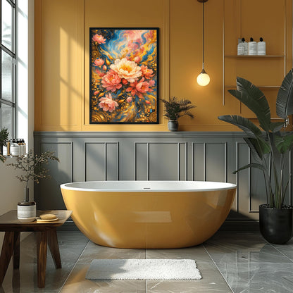 Gustav Klimt Golden Peony Masterpiece Inspiration Print ‚Äì Art Nouveau Floral Bouquet (view 5)