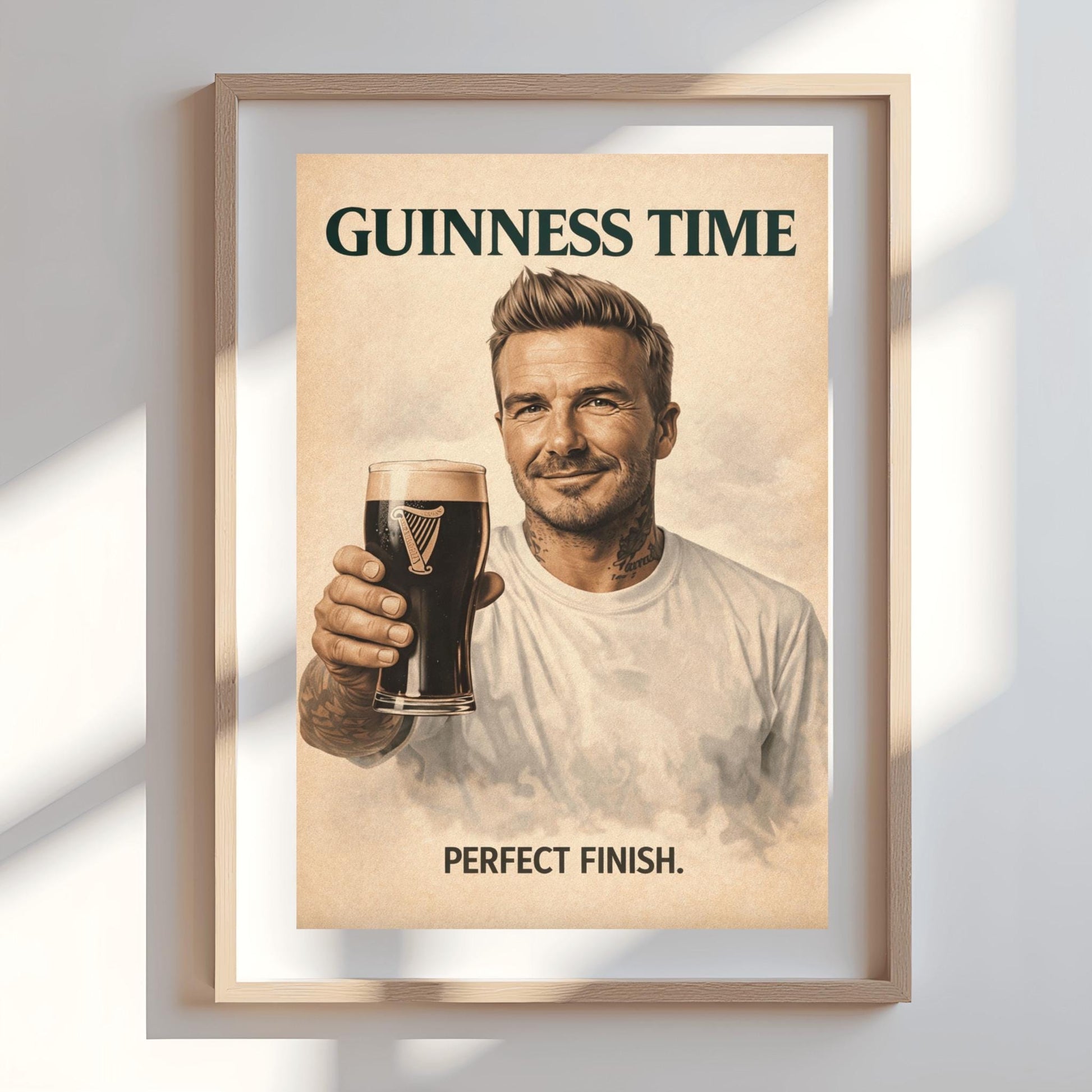 David Beckham Guinness Poster: Football Soccer Sport Satire Irish Pub Art (view 6)