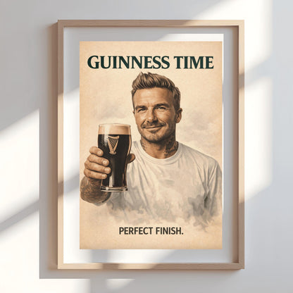 David Beckham Guinness Poster: Football Soccer Sport Satire Irish Pub Art (view 6)
