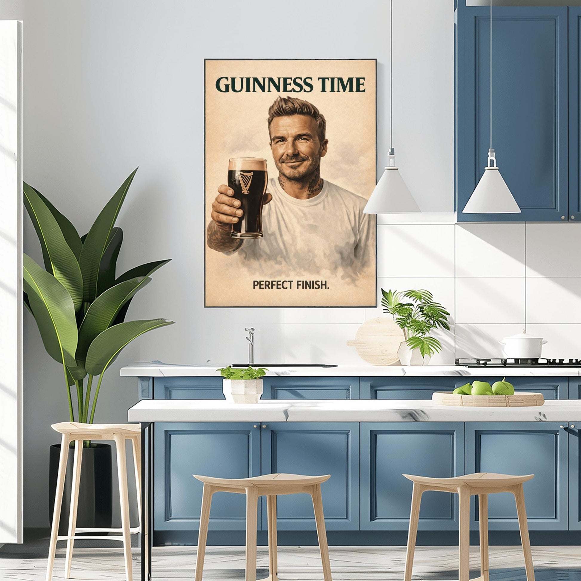 David Beckham Guinness Poster: Football Soccer Sport Satire Irish Pub Art (view 7)