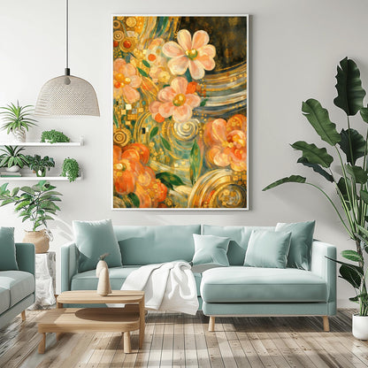 Gustav Klimt Golden Floral Masterpiece Inspiration Print ‚Äì Art Nouveau Flowers Poster (view 6)