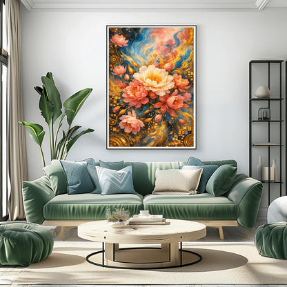 Gustav Klimt Golden Peony Masterpiece Inspiration Print ‚Äì Art Nouveau Floral Bouquet (view 6)