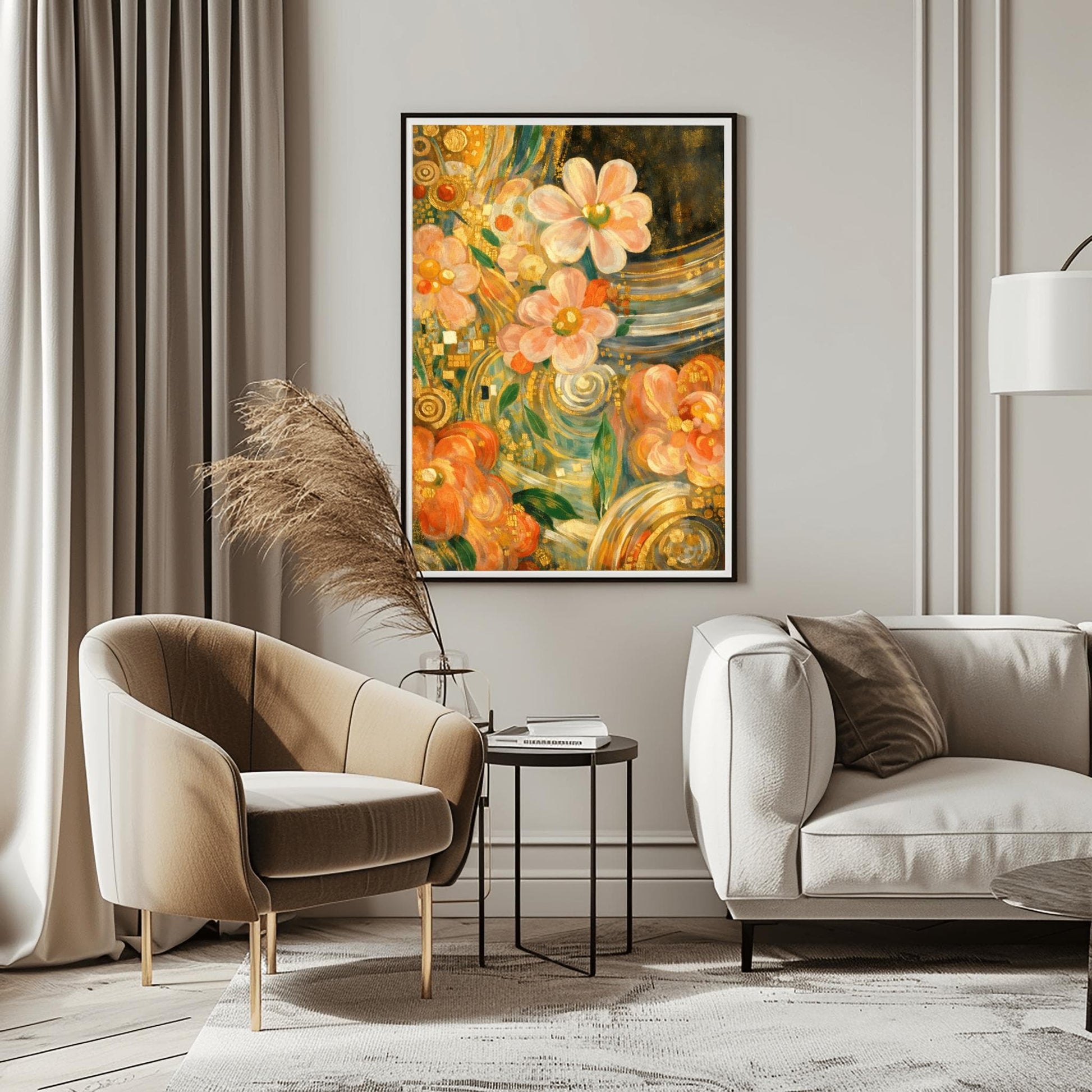 Gustav Klimt Golden Floral Masterpiece Inspiration Print ‚Äì Art Nouveau Flowers Poster (view 7)