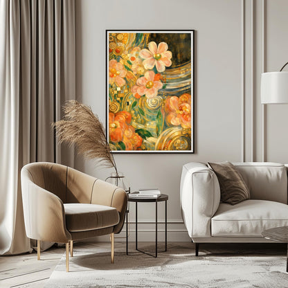 Gustav Klimt Golden Floral Masterpiece Inspiration Print ‚Äì Art Nouveau Flowers Poster (view 7)