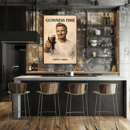 David Beckham Guinness Poster: Football Soccer Sport Satire Irish Pub Art (view 8)