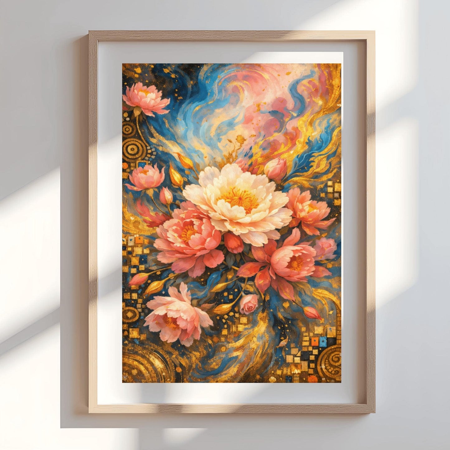Gustav Klimt Golden Peony Masterpiece Inspiration Print ‚Äì Art Nouveau Floral Bouquet (view 7)
