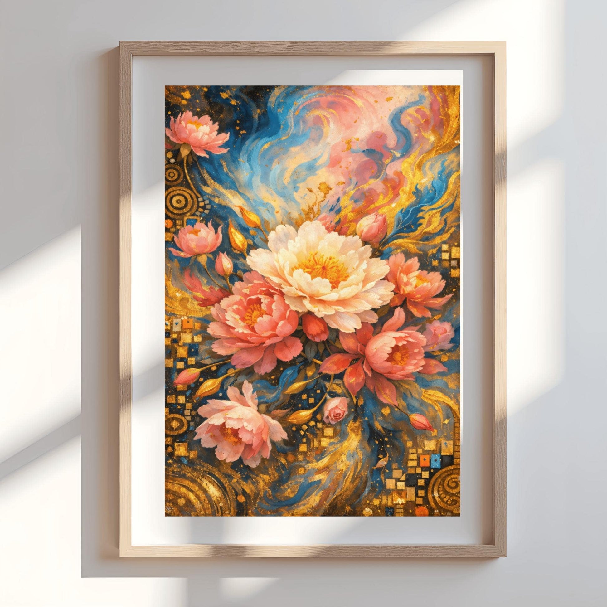 Gustav Klimt Golden Peony Masterpiece Inspiration Print ‚Äì Art Nouveau Floral Bouquet (view 7)