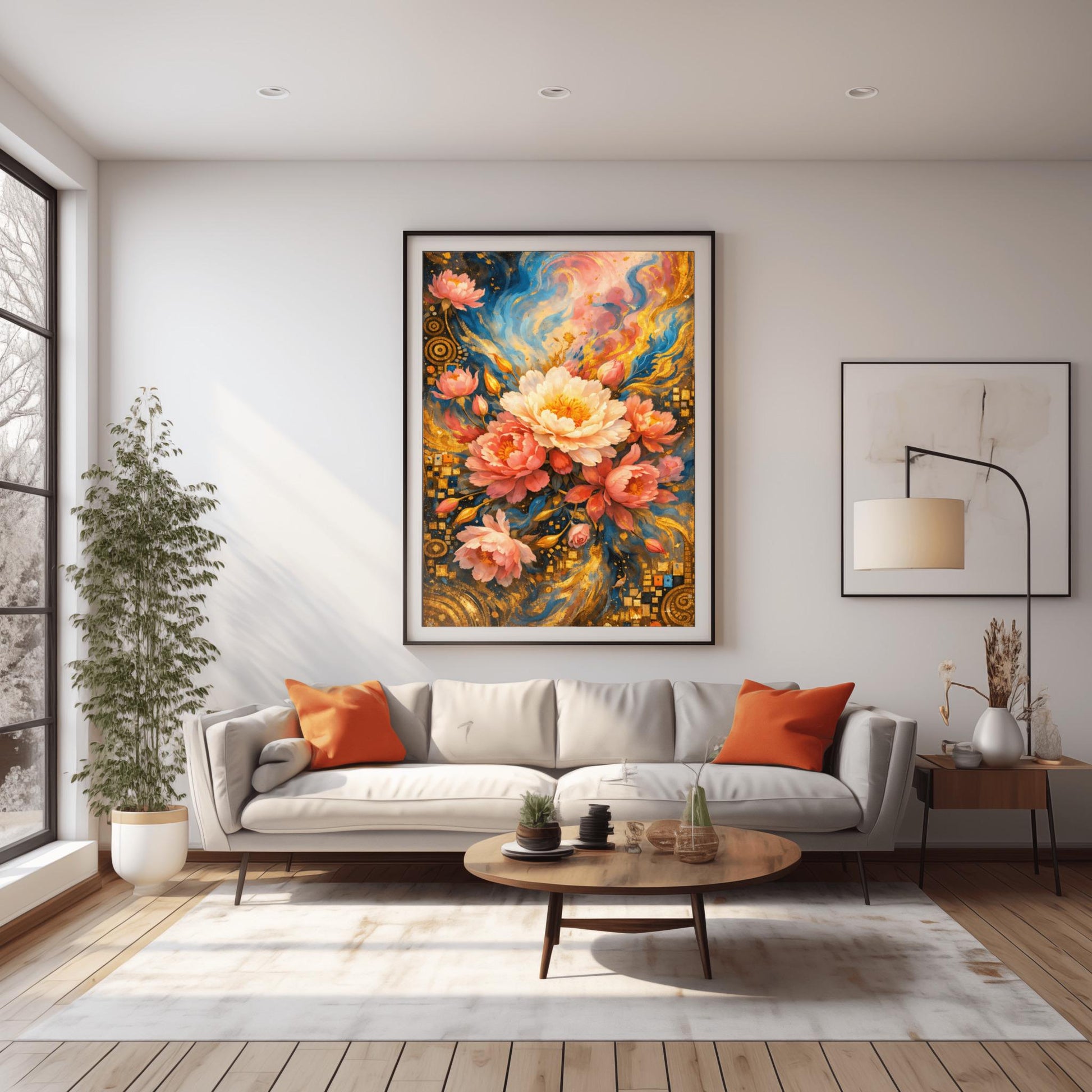 Gustav Klimt Golden Peony Masterpiece Inspiration Print ‚Äì Art Nouveau Floral Bouquet (view 8)
