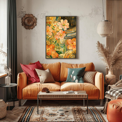 Gustav Klimt Golden Floral Masterpiece Inspiration Print ‚Äì Art Nouveau Flowers Poster (view 9)