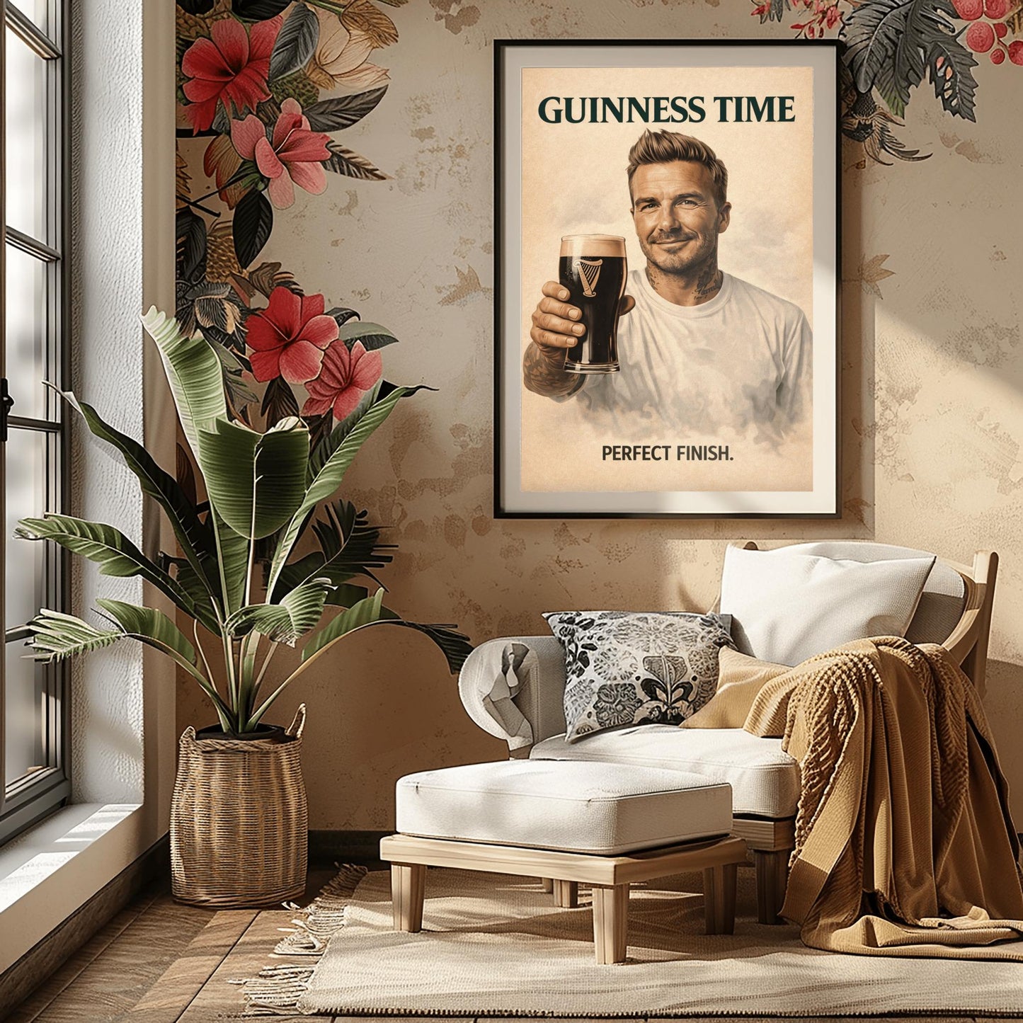 David Beckham Guinness Poster: Football Soccer Sport Satire Irish Pub Art (view 9)