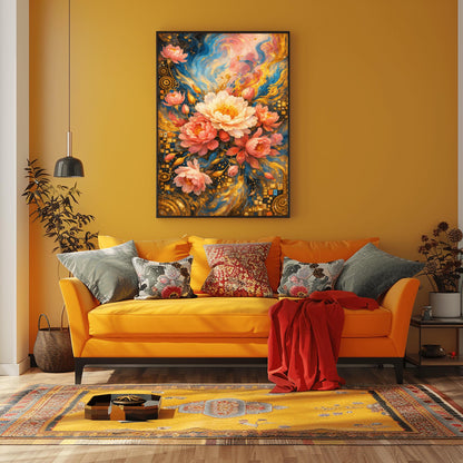 Gustav Klimt Golden Peony Masterpiece Inspiration Print ‚Äì Art Nouveau Floral Bouquet (view 9)