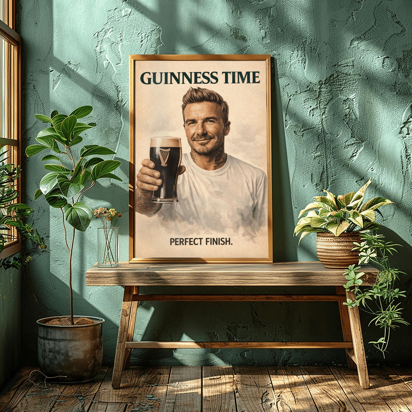 David Beckham Guinness Poster: Football Soccer Sport Satire Irish Pub Art (view 10)
