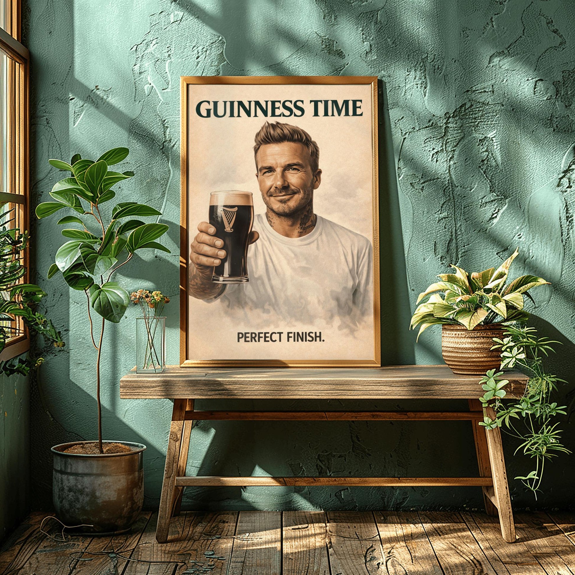David Beckham Guinness Poster: Football Soccer Sport Satire Irish Pub Art (view 10)