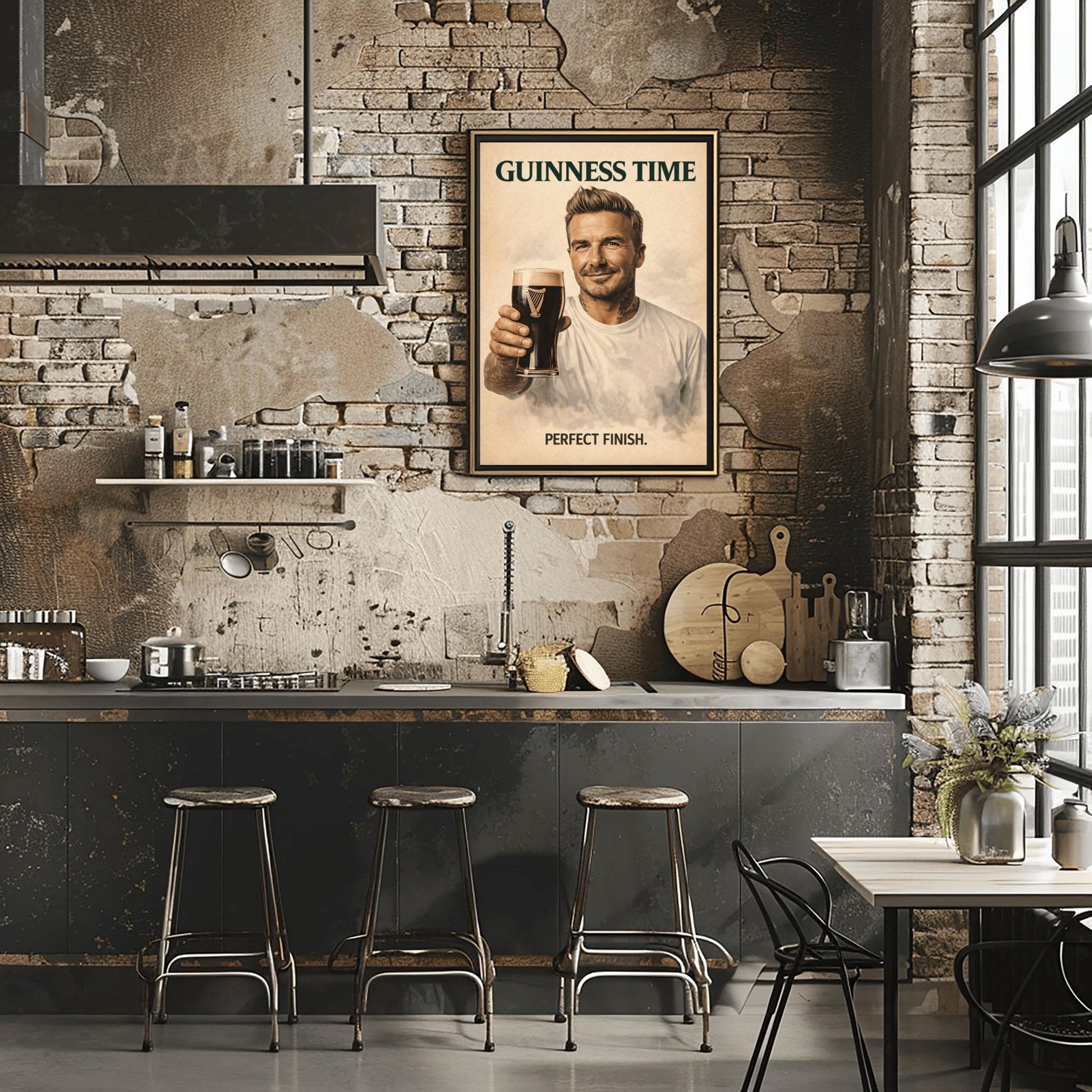 David Beckham Guinness Poster: Football Soccer Sport Satire Irish Pub Art (view 11)