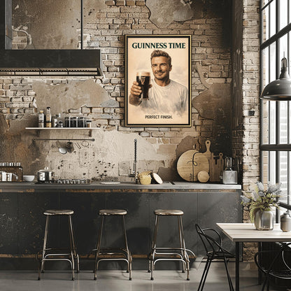 David Beckham Guinness Poster: Football Soccer Sport Satire Irish Pub Art (view 11)