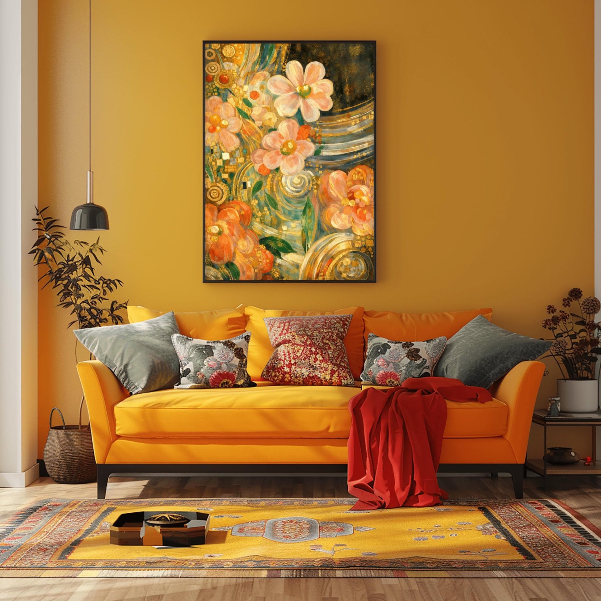 Gustav Klimt Golden Floral Masterpiece Inspiration Print ‚Äì Art Nouveau Flowers Poster (view 11)