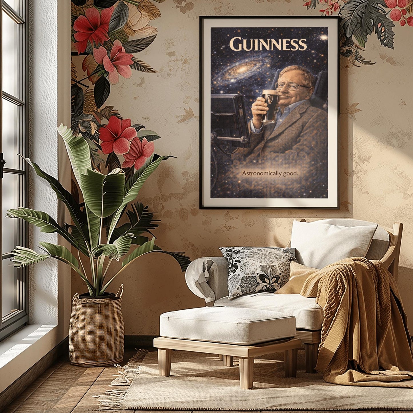Stephen Hawking Guinness Poster: Cosmic Science Political Satire Irish Pub Art (view 7)