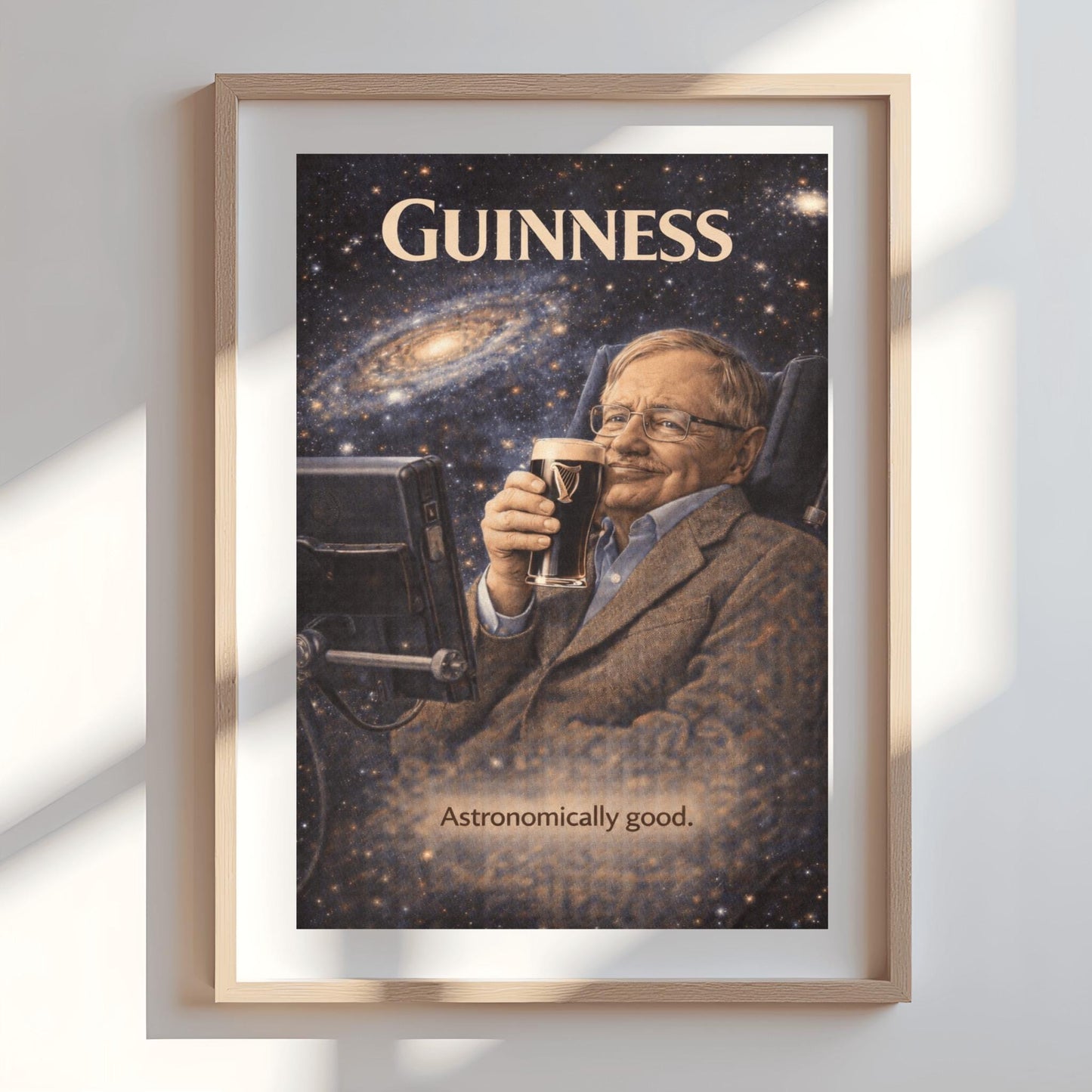 Stephen Hawking Guinness Poster: Cosmic Science Political Satire Irish Pub Art (view 8)