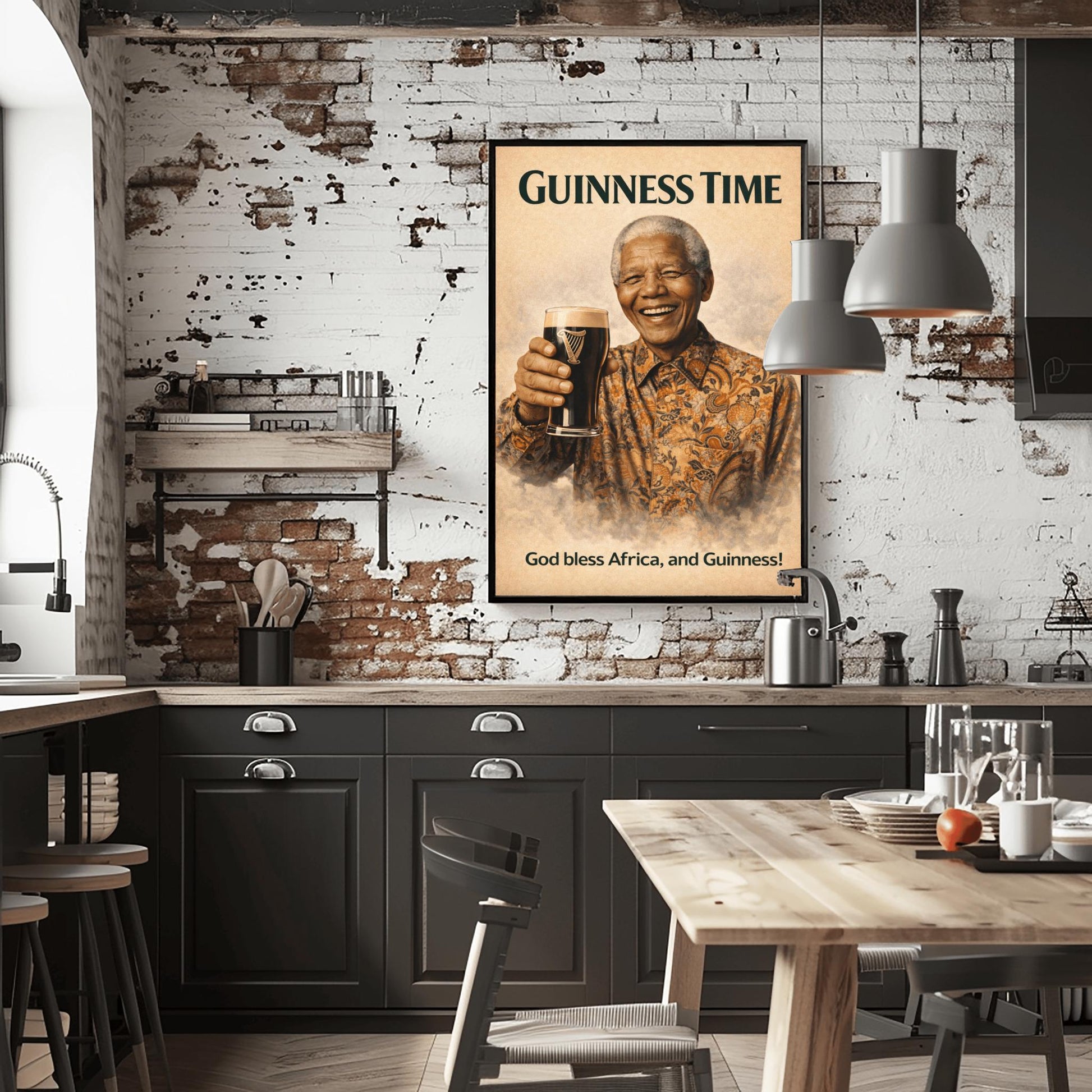 Nelson Mandela Madiba Guinness Poster: South African Political Satire Irish Pub Art (view 8)