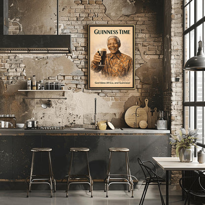 Nelson Mandela Madiba Guinness Poster: South African Political Satire Irish Pub Art (view 11)
