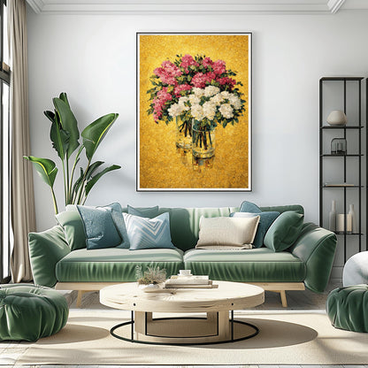 Gustav Klimt Hydrangea Inspiration Print ‚Äì Gold Floral Wall Art (view 4)