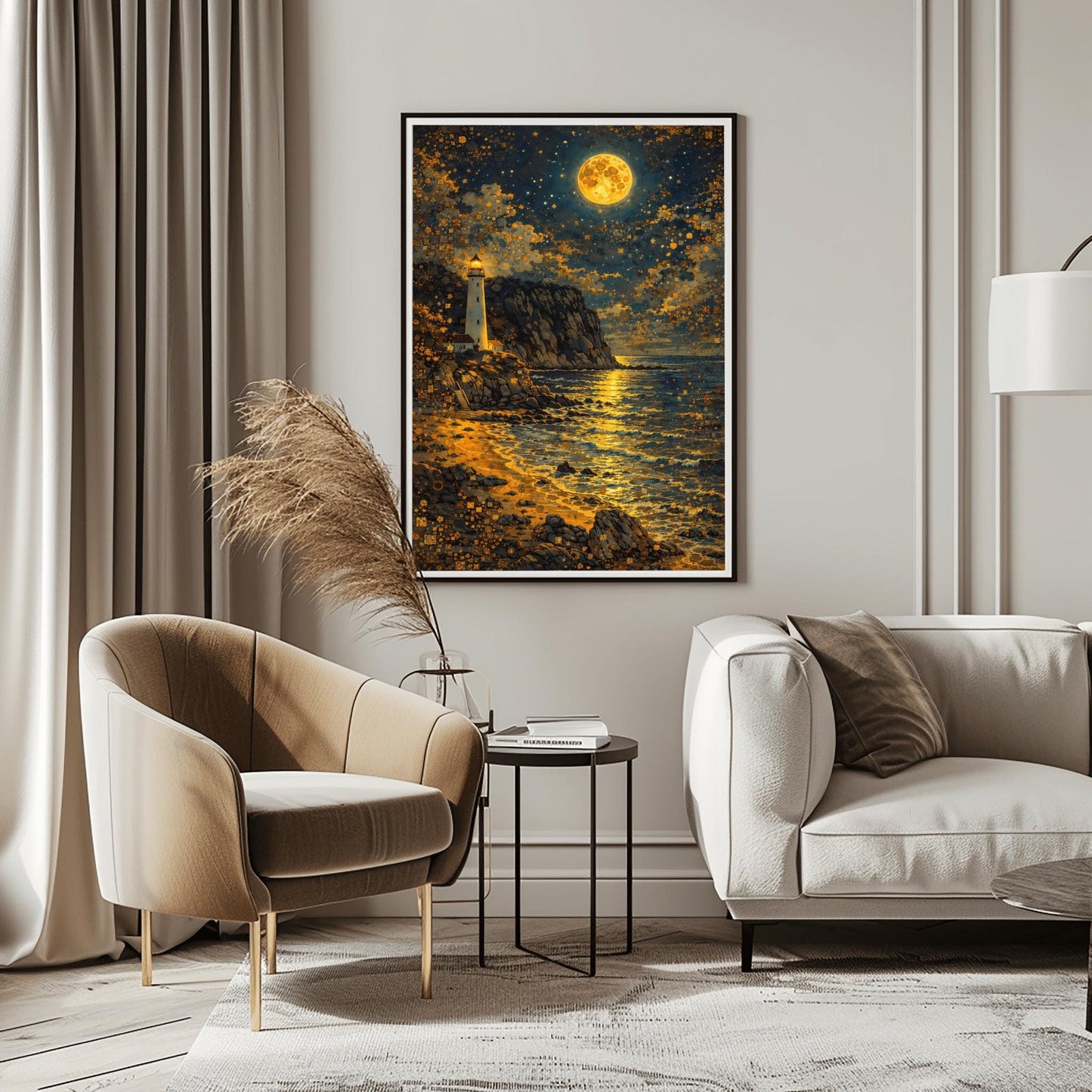 Gustav Klimt Lighthouse Inspiration Print ‚Äì Golden Moon Wall Art (view 4)