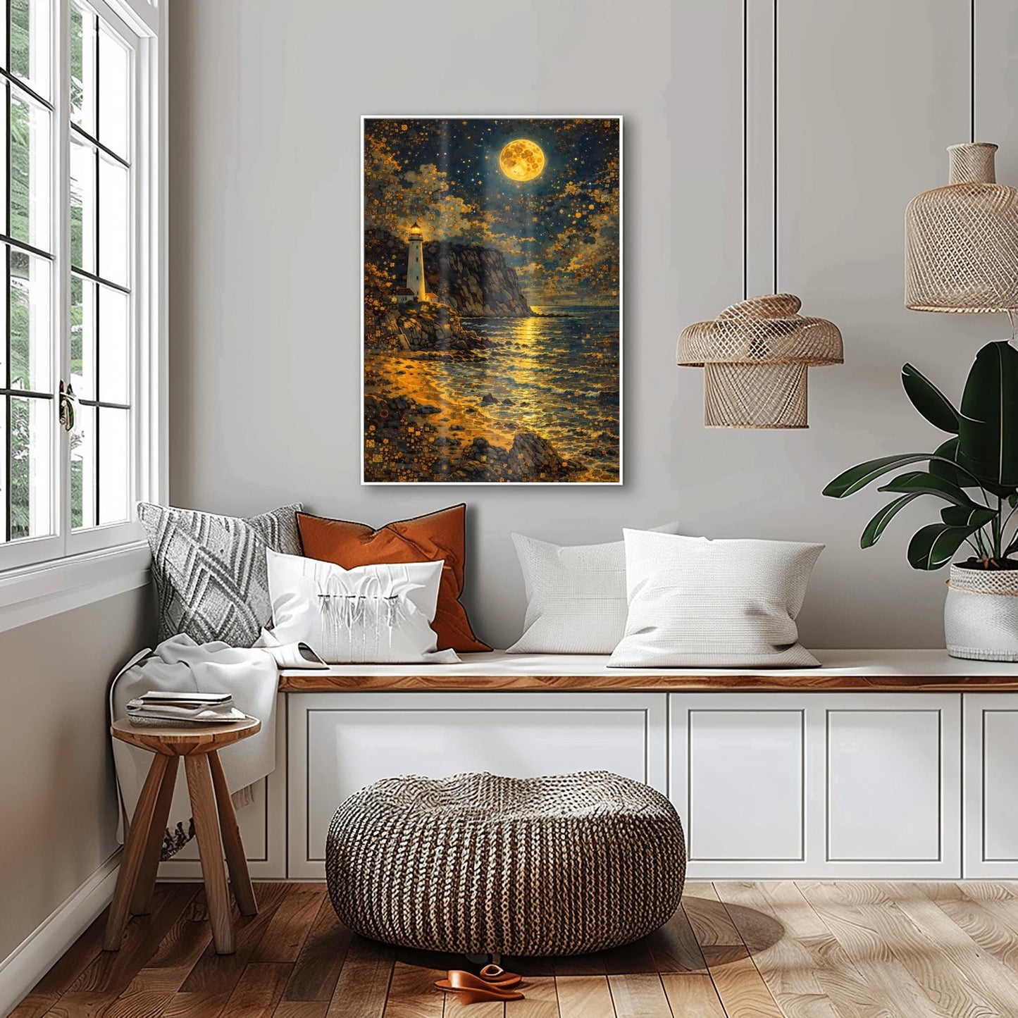 Gustav Klimt Lighthouse Inspiration Print ‚Äì Golden Moon Wall Art (view 5)