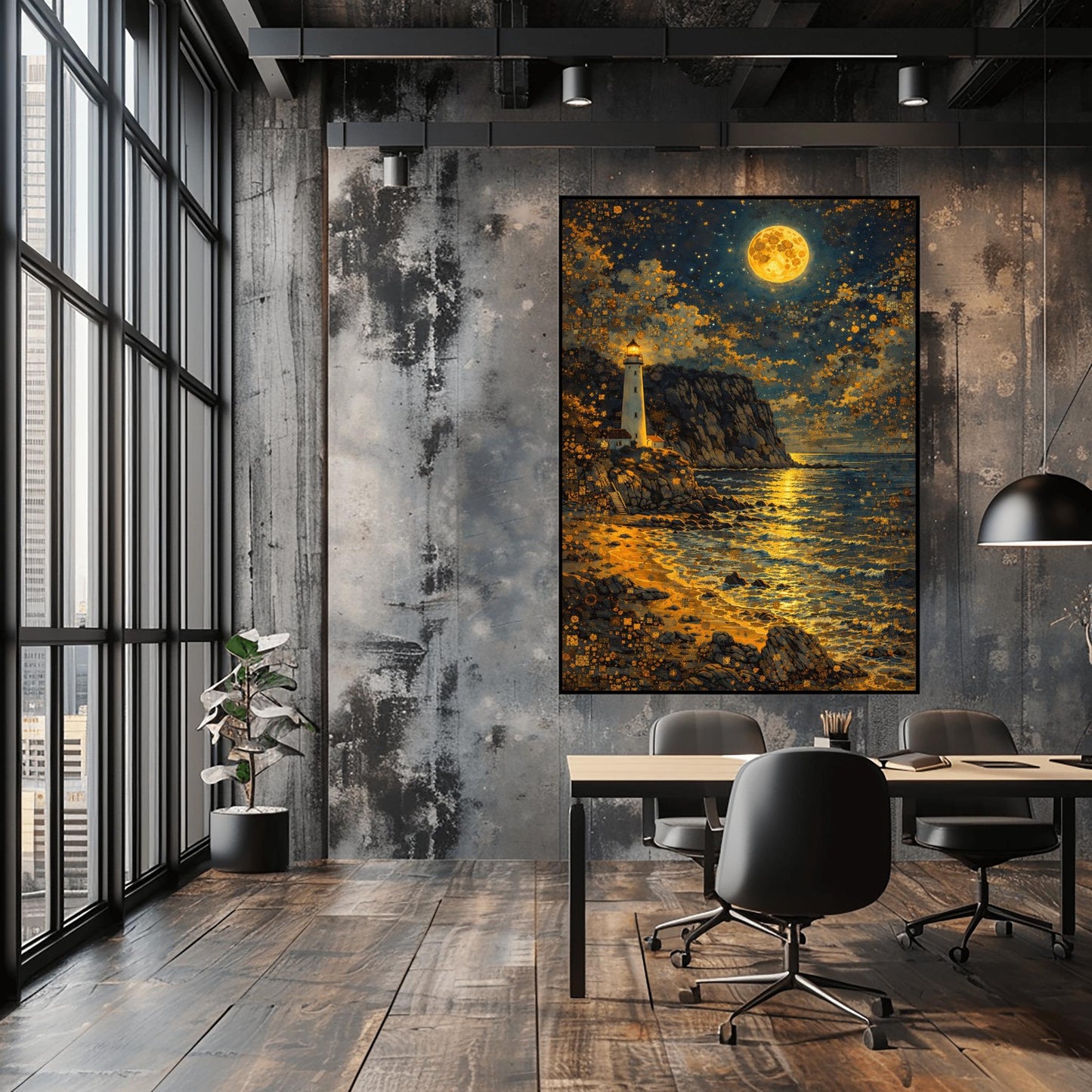 Gustav Klimt Lighthouse Inspiration Print ‚Äì Golden Moon Wall Art (view 6)