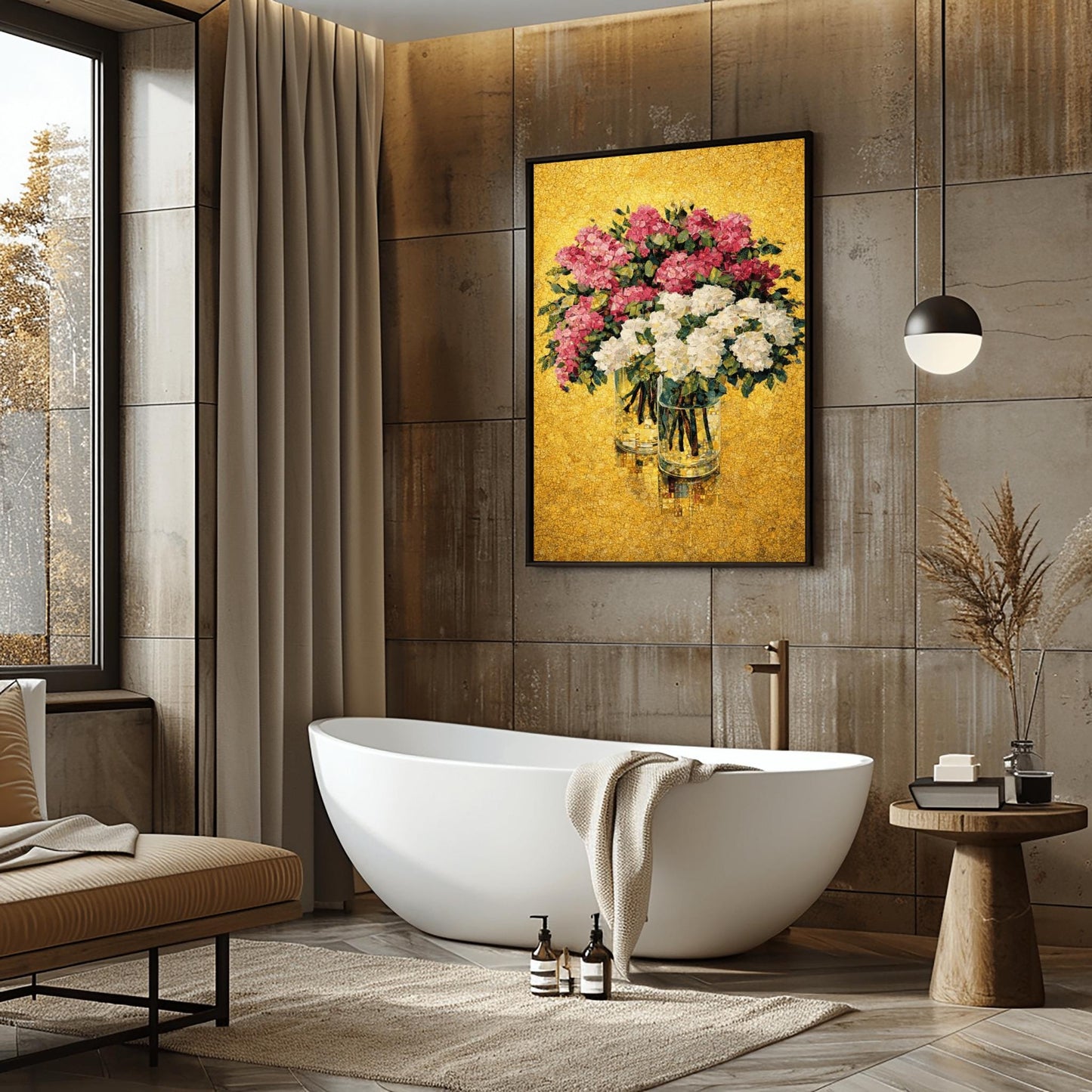 Gustav Klimt Hydrangea Inspiration Print ‚Äì Gold Floral Wall Art (view 8)